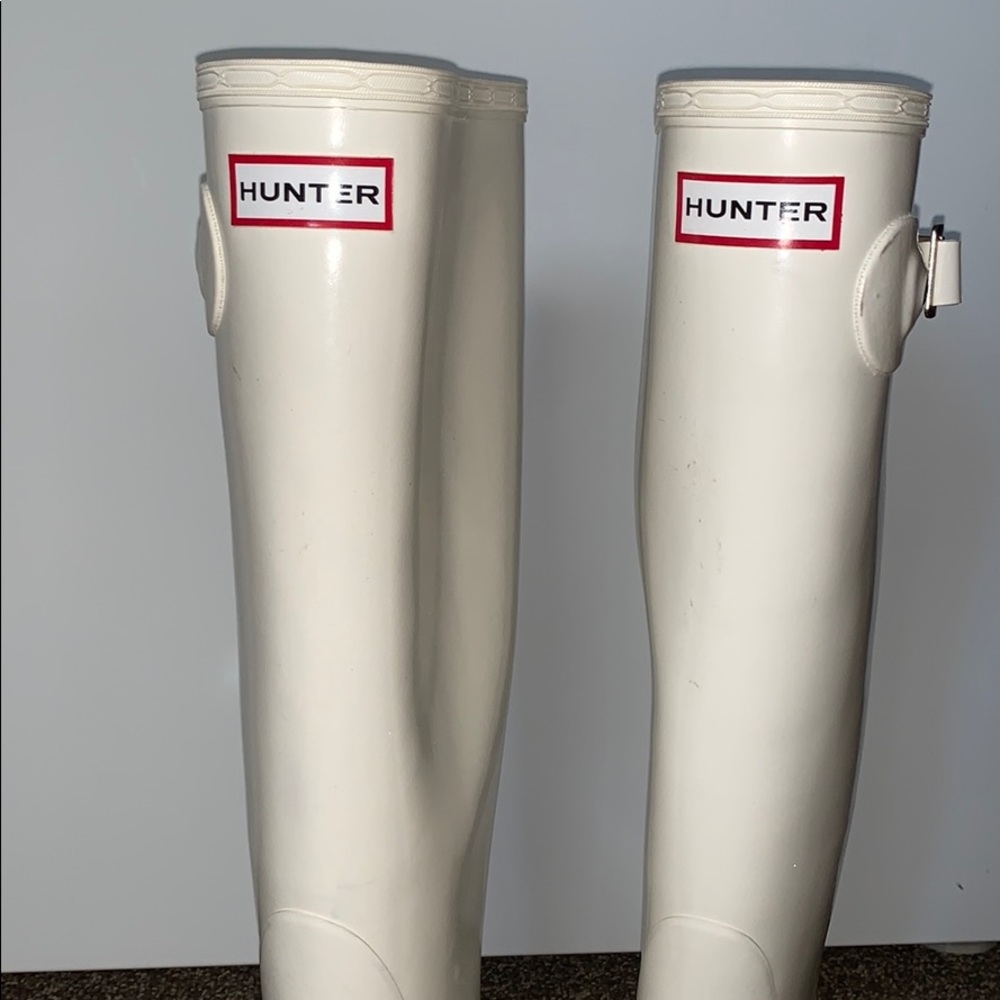 White Tall Hunter Boots size 7 *worn once*